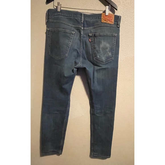 Levis 502 Jeans Mens W36 L34 Blue Denim Distressed - Picture 2 of 8